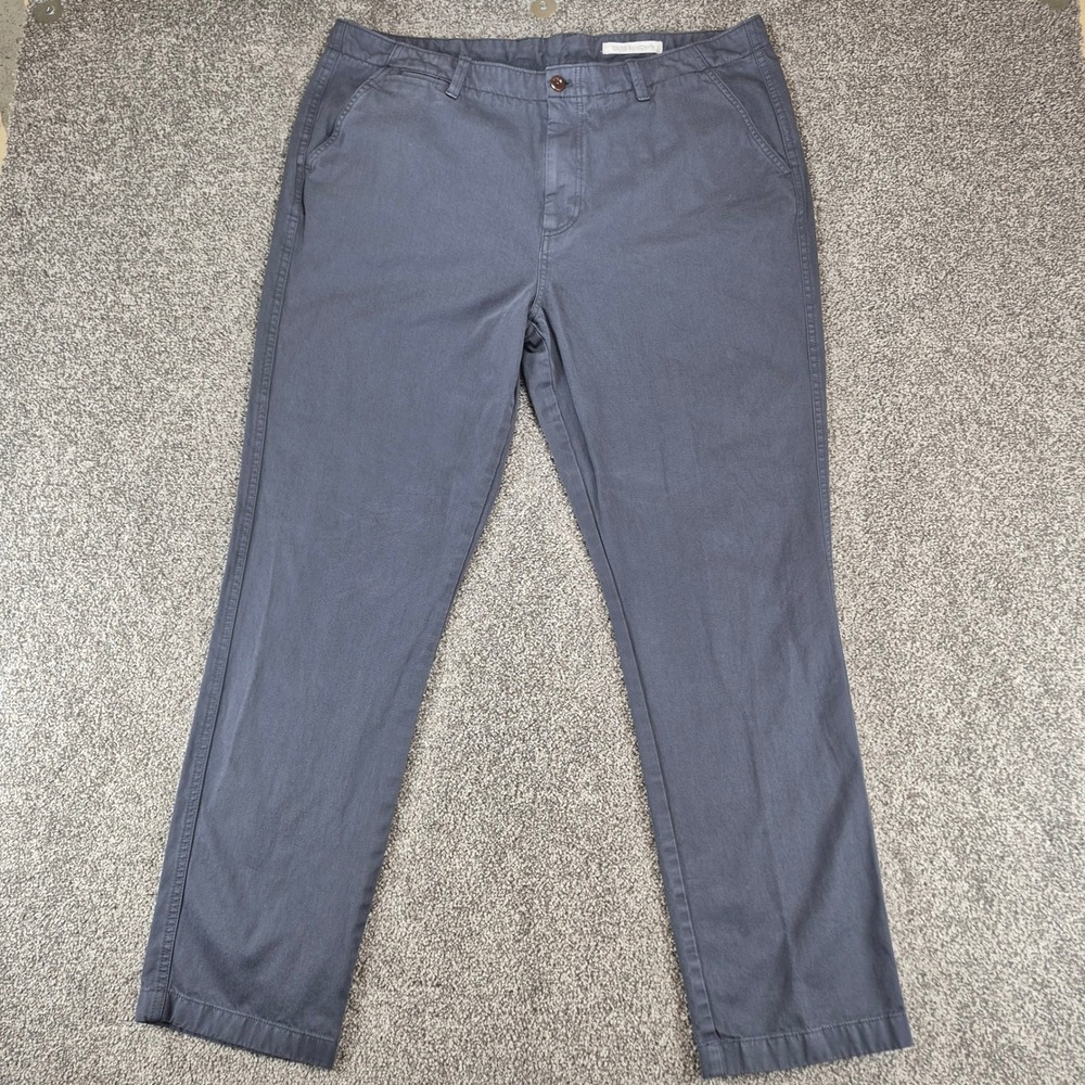Outerknown Chino Pants Mens 38 Navy Blue Organic Cotton Twill Straight Leg